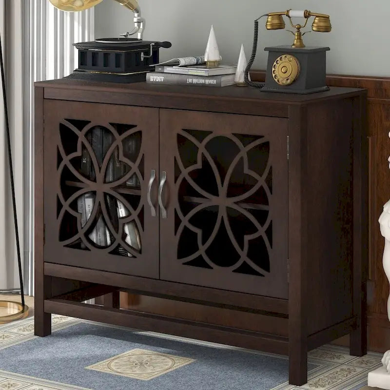 Credenza Buffet con Ante e Ripiano Regolabile in Legno