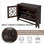 Credenza Buffet con Ante e Ripiano Regolabile in Legno