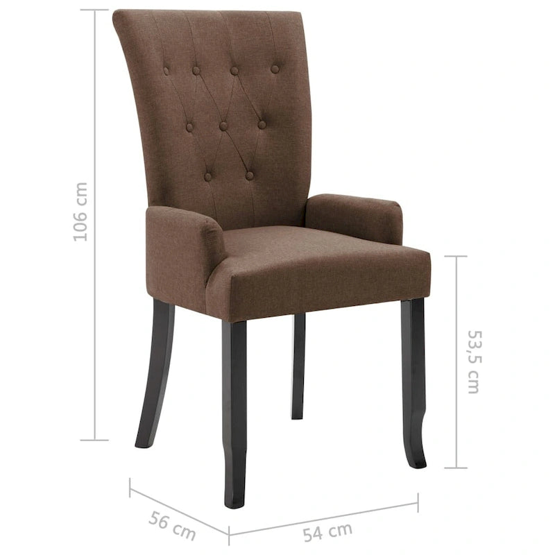 vidaXL Dining Chairs with Armrests 1/2/4/6 pcs Multicolor Fabric - 21.3 x 22 x 41.7