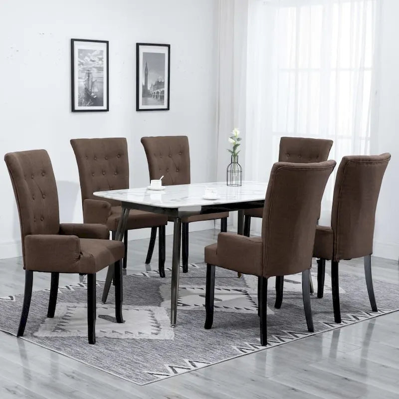 vidaXL Dining Chairs with Armrests 1/2/4/6 pcs Multicolor Fabric - 21.3 x 22 x 41.7