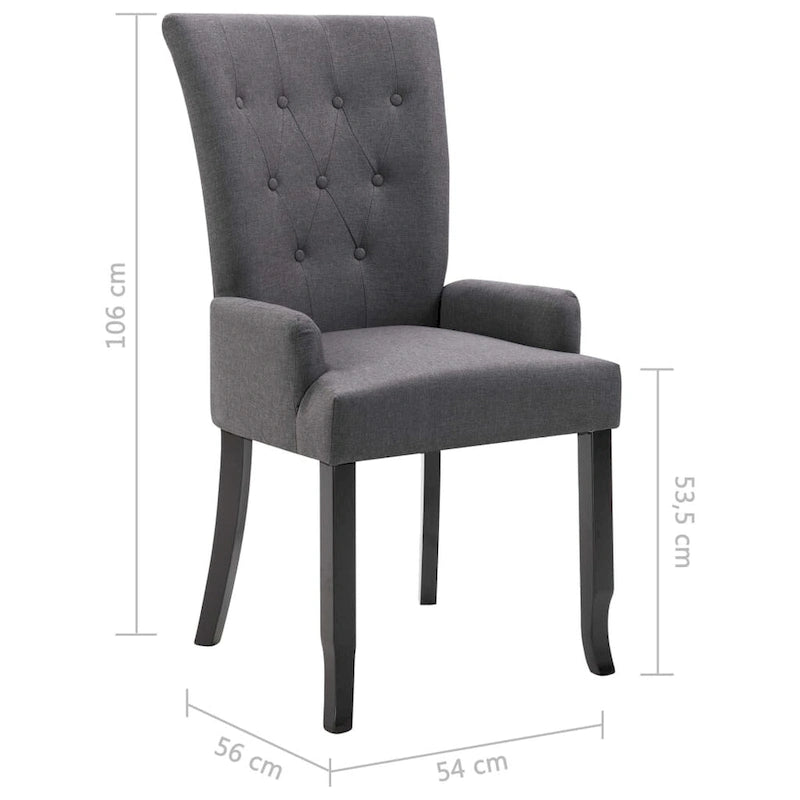 vidaXL Dining Chairs with Armrests 1/2/4/6 pcs Multicolor Fabric - 21.3 x 22 x 41.7