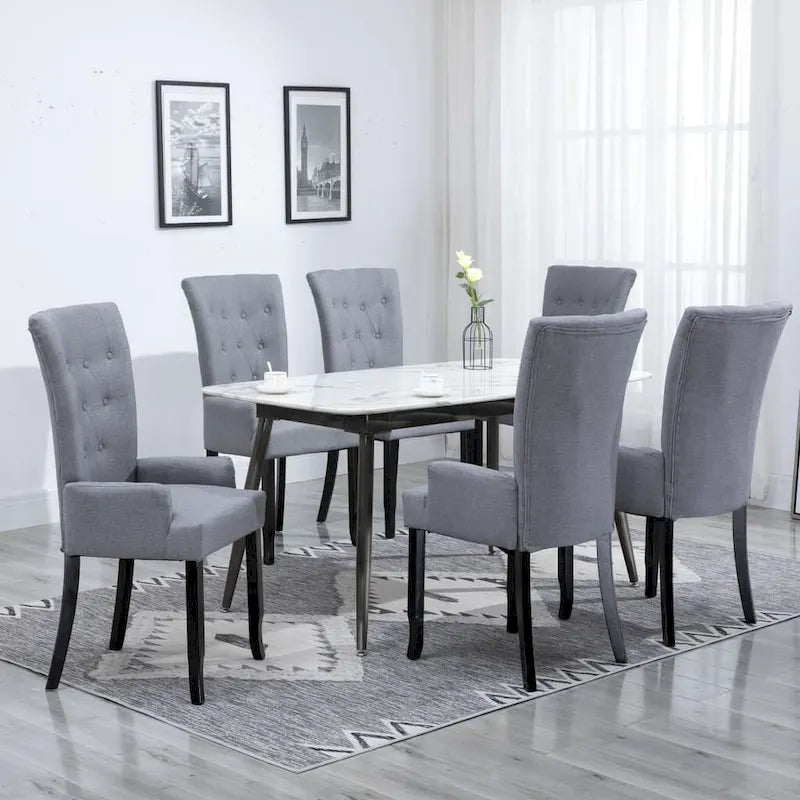 vidaXL Dining Chairs with Armrests 1/2/4/6 pcs Multicolor Fabric - 21.3 x 22 x 41.7