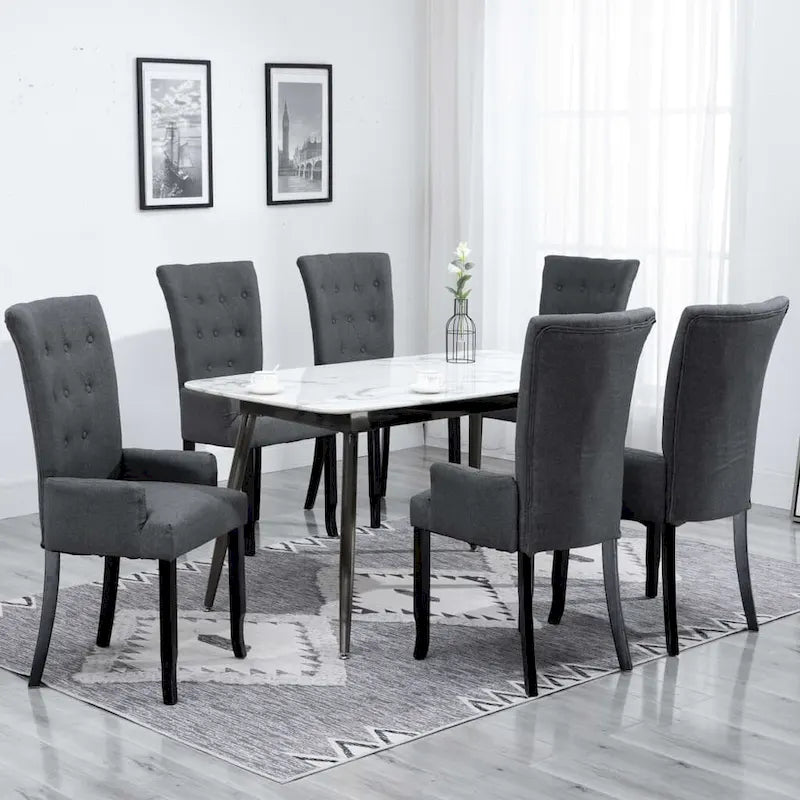vidaXL Dining Chairs with Armrests 1/2/4/6 pcs Multicolor Fabric - 21.3 x 22 x 41.7