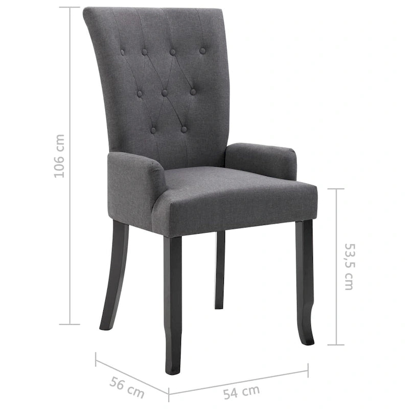 vidaXL Dining Chairs with Armrests 1/2/4/6 pcs Multicolor Fabric - 21.3 x 22 x 41.7
