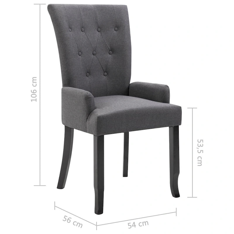 vidaXL Dining Chairs with Armrests 1/2/4/6 pcs Multicolor Fabric - 21.3 x 22 x 41.7