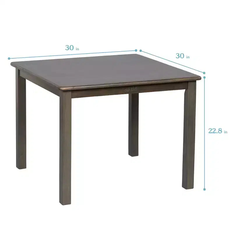 ECR4Kids 30in x 30in Square Hardwood Table with 22in Legs, Childrens Furniture
