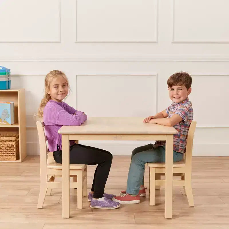 ECR4Kids 30in x 30in Square Hardwood Table with 22in Legs, Childrens Furniture