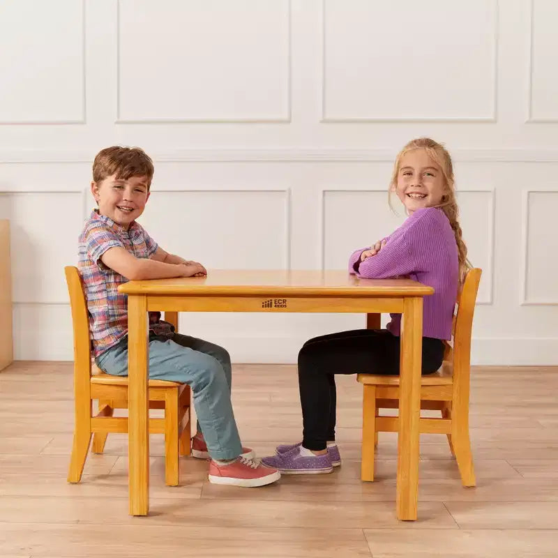 ECR4Kids 30in x 30in Square Hardwood Table with 22in Legs, Childrens Furniture