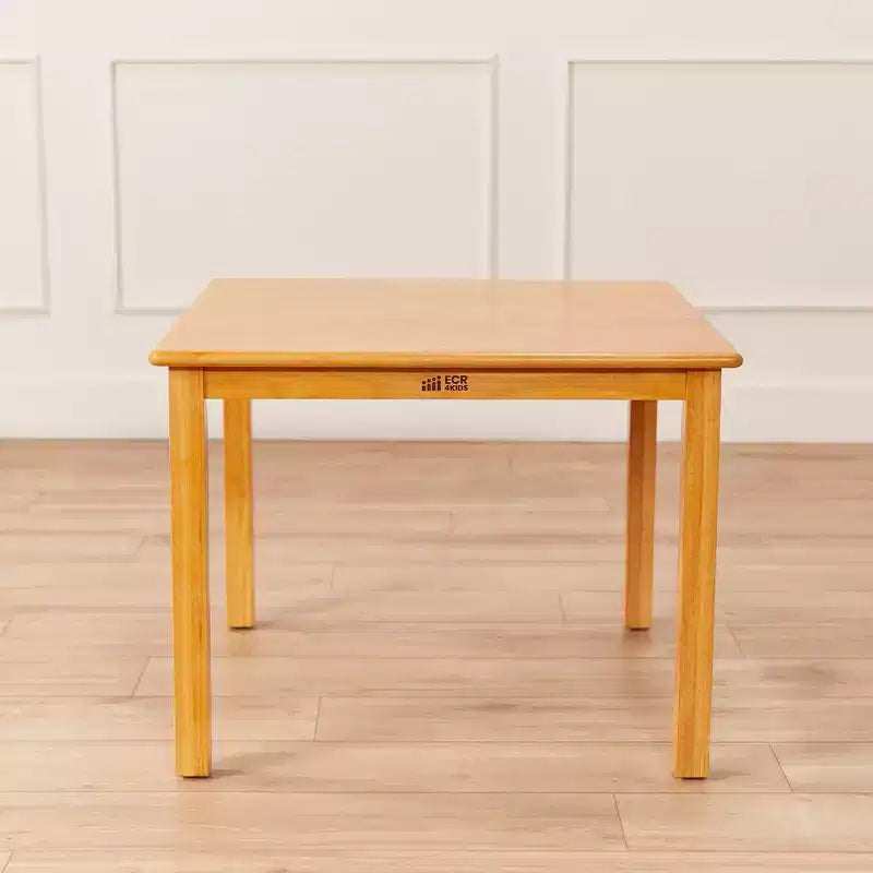 ECR4Kids 30in x 30in Square Hardwood Table with 22in Legs, Childrens Furniture