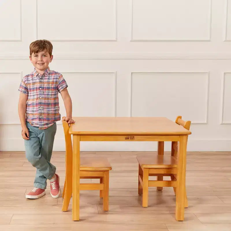 ECR4Kids 30in x 30in Square Hardwood Table with 22in Legs, Childrens Furniture