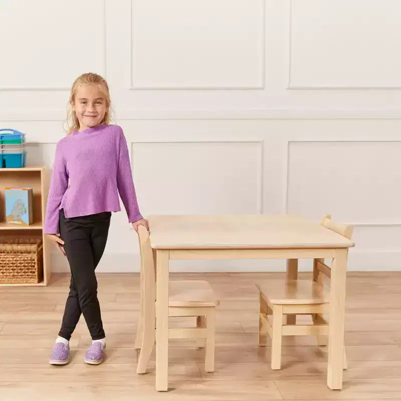 ECR4Kids 30in x 30in Square Hardwood Table with 22in Legs, Childrens Furniture