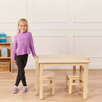 ECR4Kids 30in x 30in Square Hardwood Table with 22in Legs, Childrens Furniture