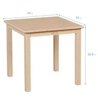 ECR4Kids 24in x 24in Hardwood Table and Two 12in Chairs, 3-Piece