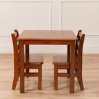 ECR4Kids 24in x 24in Hardwood Table and Two 12in Chairs, 3-Piece