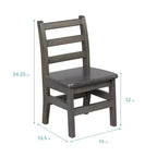 ECR4Kids 24in x 24in Hardwood Table and Two 12in Chairs, 3-Piece
