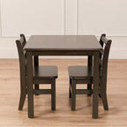 ECR4Kids 24in x 24in Hardwood Table and Two 12in Chairs, 3-Piece