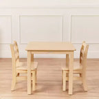 ECR4Kids 24in x 24in Hardwood Table and Two 12in Chairs, 3-Piece