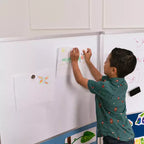 ECR4Kids Mobile Dry-Erase and Flannel Split Room Divider, 3-Panel, School Supplies
