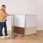 ECR4Kids Mobile Dry-Erase and Flannel Split Room Divider, 3-Panel, School Supplies