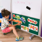 ECR4Kids Mobile Dry-Erase and Flannel Split Room Divider, 3-Panel, School Supplies