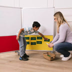 ECR4Kids Mobile Dry-Erase and Flannel Split Room Divider, 3-Panel, School Supplies