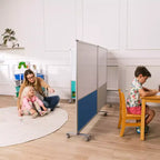 ECR4Kids Mobile Dry-Erase and Flannel Split Room Divider, 3-Panel, School Supplies