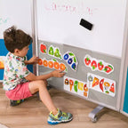 ECR4Kids Mobile Dry-Erase and Flannel Split Room Divider, 3-Panel, School Supplies