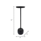 Sleek End Table, Side Table, or Small Table Stand for Home Decor - Metal Night Stand with Round Tray Top for Bedroom or Living Room Decor - 26 Black