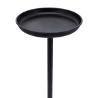 Sleek End Table, Side Table, or Small Table Stand for Home Decor - Metal Night Stand with Round Tray Top for Bedroom or Living Room Decor - 26 Black