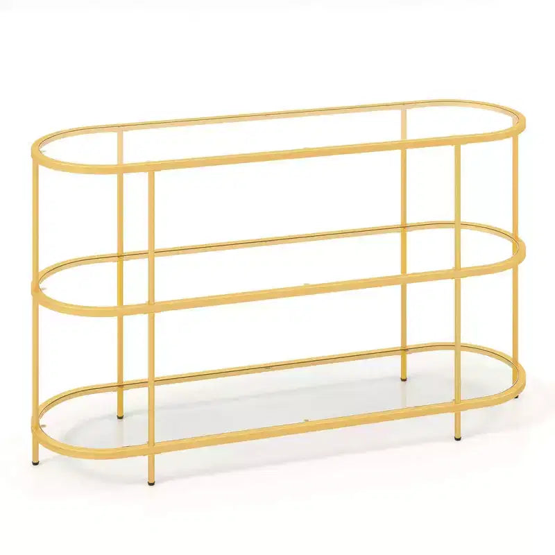 Costway 3-Tier TV Stand for TVs up to 65 with Tempered Glass Shelves TV Console Table