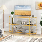 Costway 3-Tier TV Stand for TVs up to 65 with Tempered Glass Shelves TV Console Table
