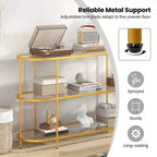 Costway 3-Tier TV Stand for TVs up to 65 with Tempered Glass Shelves TV Console Table