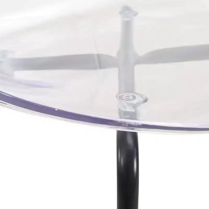 LeisureMod Oyster Sedie da pranzo trasparenti set da 2 Design a schienale curvo impilabile con gambe in acciaio inossidabile nero per cucina o sala da pranzo