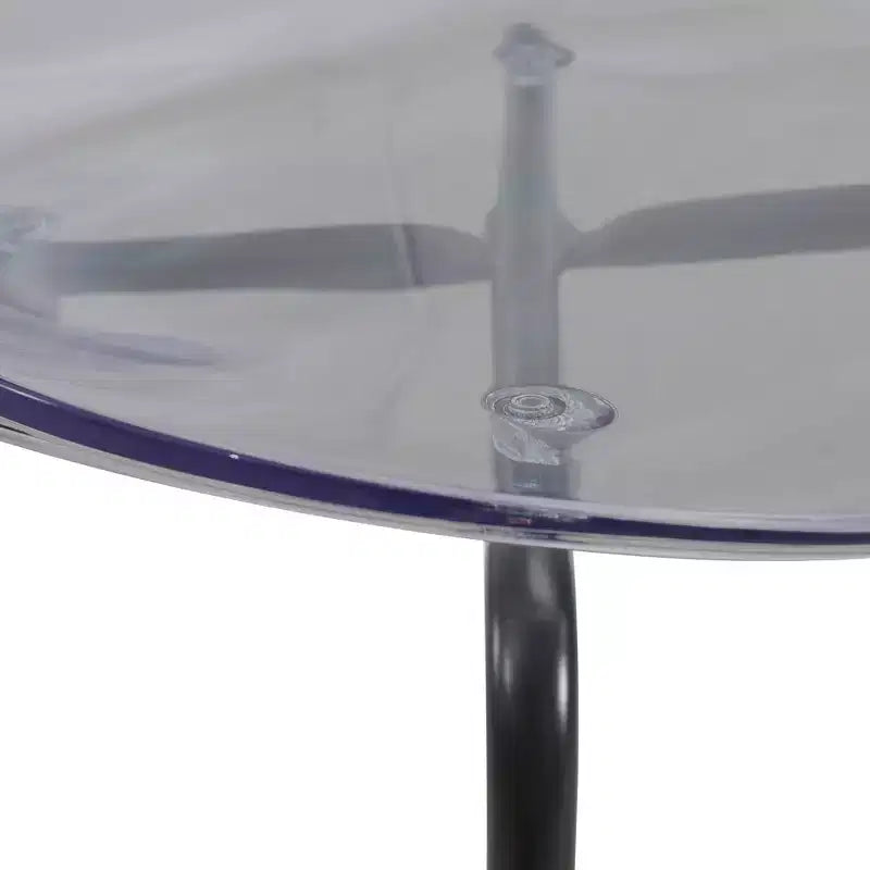 LeisureMod Oyster Sedie da pranzo trasparenti set da 2 Design a schienale curvo impilabile con gambe in acciaio inossidabile nero per cucina o sala da pranzo