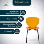 LeisureMod Oyster Sedie da pranzo trasparenti set da 2 Design a schienale curvo impilabile con gambe in acciaio inossidabile nero per cucina o sala da pranzo