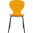 LeisureMod Oyster Sedie da pranzo trasparenti set da 2 Design a schienale curvo impilabile con gambe in acciaio inossidabile nero per cucina o sala da pranzo
