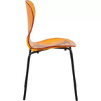 LeisureMod Oyster Sedie da pranzo trasparenti set da 2 Design a schienale curvo impilabile con gambe in acciaio inossidabile nero per cucina o sala da pranzo