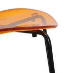 LeisureMod Oyster Sedie da pranzo trasparenti set da 2 Design a schienale curvo impilabile con gambe in acciaio inossidabile nero per cucina o sala da pranzo