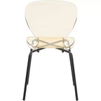 LeisureMod Oyster Sedie da pranzo trasparenti set da 2 Design a schienale curvo impilabile con gambe in acciaio inossidabile nero per cucina o sala da pranzo