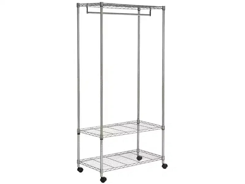 Gordon 3 Tier Garment Rack - Chrome - Safavieh