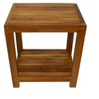 Nordic Teak 18 Natural Shower and Bath Spa Bench with Shelf