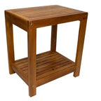 Nordic Teak 18 Natural Shower and Bath Spa Bench with Shelf