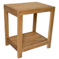 Nordic Teak 18 Natural Shower and Bath Spa Bench with Shelf