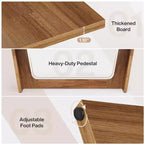 Lantine 70.87-Inch Executive Computer Desk with Solid Wooden Pedestal
