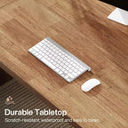 Lantine 70.87-Inch Executive Computer Desk with Solid Wooden Pedestal