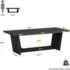 Lantine 70.87-Inch Executive Computer Desk with Solid Wooden Pedestal
