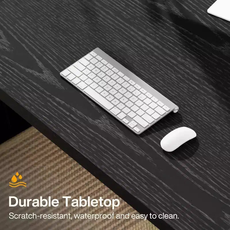 Lantine 70.87-Inch Executive Computer Desk with Solid Wooden Pedestal