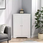 Floor Corner Cabinet, Bathroom Corner Storage Cabinet With Adjustable Shelf, Freestanding Narrow Cabinet Organizer for Bathroom Living Room