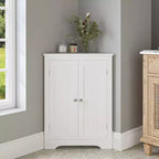 Floor Corner Cabinet, Bathroom Corner Storage Cabinet With Adjustable Shelf, Freestanding Narrow Cabinet Organizer for Bathroom Living Room