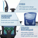 FDW Big and Tall Office Chair with Adjustable Lumbar Support 400lbs Weight Capacity & Seat Massage Function for Adults